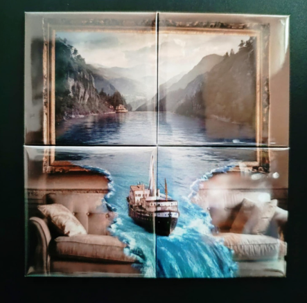 Ръчно изработена мини картина от магнити